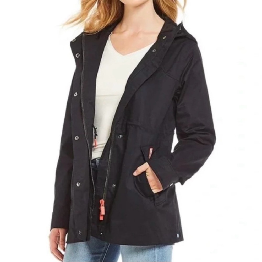 Hunter Original Cotton Smock Water Resistant Long Sleeve Hooded Rain Jacket XS